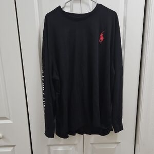 Polo Ralph Lauren Black Long Sleeve Shirt with Red Emblem
